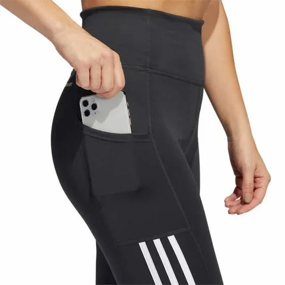 Adidas Women Ladies' 3-Stripe Tight with Mesh in Gray - Picture 3 of 10